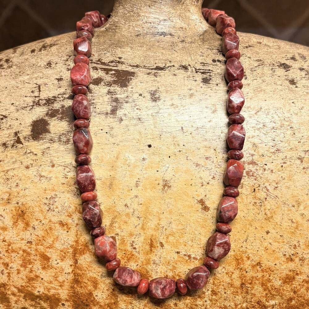 Jay King Necklace Sterling Silver & Thulite 18-21 Inches DTR